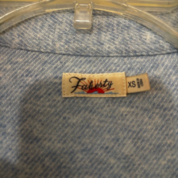 Faherty All Time Shirt Blue Heather Twill Sz XSmall - Picture 2 of 9